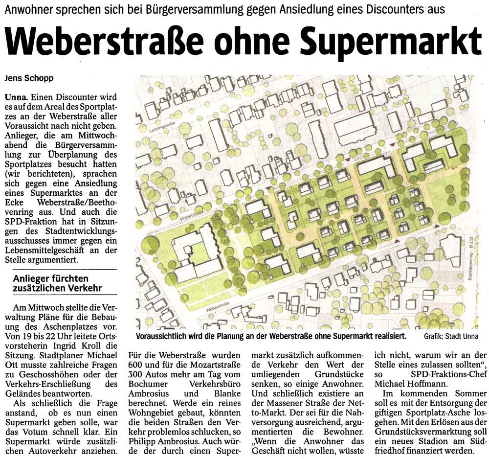 Weberstraße ohne Supermarkt