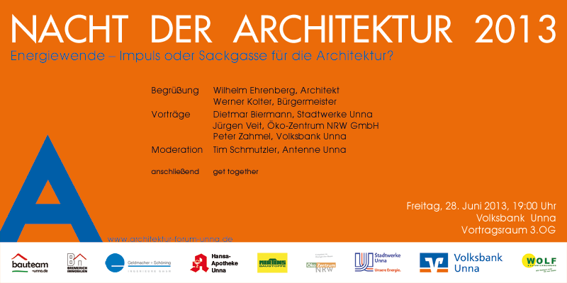 Plakat zur Nacht der Architektur 2013