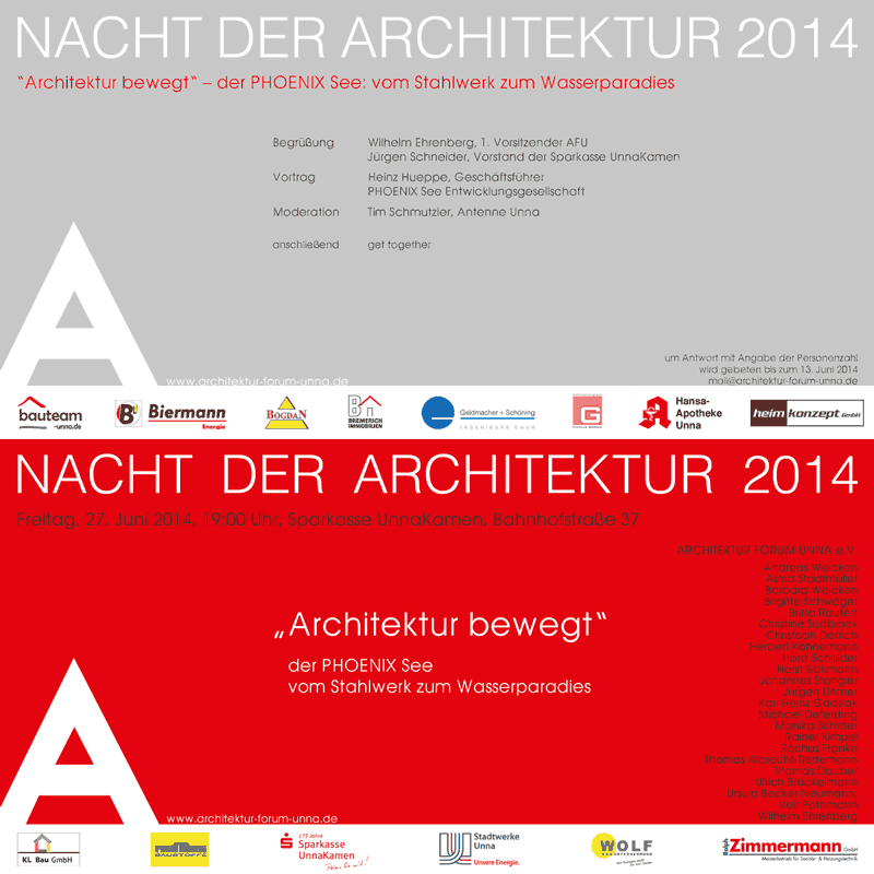 Einladung zur Nacht der Architektur 2014